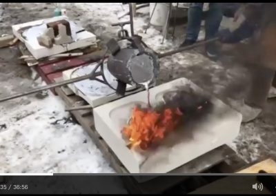 Pouring Melted Aluminum