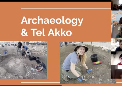 Photos of Rachel at a dig in Tel Akko